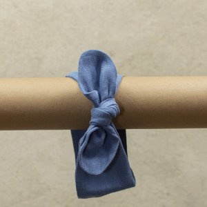 Opaska pin up lniana | 0-3 mc | niebieska