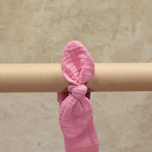 Opaska muślinowa dziewczęca | 9-24 mc | różowa