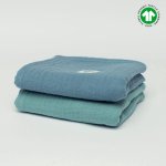 Komplet pieluszek z muślinu organicznego 50x50 GOTS dwupak eukaliptus - jeans
