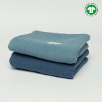 2-pack pieluszek muślinowych GOTS 50x50 jeans - granatowy