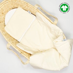 Pościel jednokolorowa bawełna organiczna 60x70 waniliowa ecru  GOTS