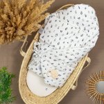 Rożek bawełniany dla niemowląt 75x75 Pure Botanic z poduszką