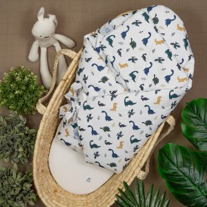 Rożek niemowlęcy bawełniany Happy Dino z poduszką