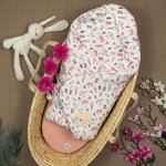 Rożek bawełniany niemowlęcy 75x75 Paris Bouquet z poduszką