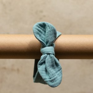 Opaska muślinowa z bawełny organicznej | 0-3 mc | eukaliptus
