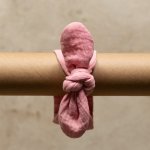 Opaska dziecięca z muślinu organicznego pin up | GOTS | 0-3 mc | różowa