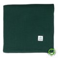 Otulacz muślinowy 100x100 GOTS butelkowa zieleń