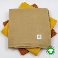 Otulacz muślinowy beżowy 100x100 bawełna organiczna GOTS