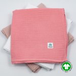 Otulacz muślinowy różowy GOTS 100x100