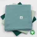 Otulacz muślinowy 100x100 bawełna organiczna GOTS eukaliptus