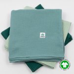 Otulacz muślinowy 100x100 bawełna organiczna GOTS eukaliptus