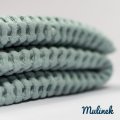 przekrój złożonego kocyka len-bawełna aqua Mulinek