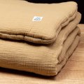 Zestaw pościeli z muślinu organicznego 75x100 beżowa GOTS