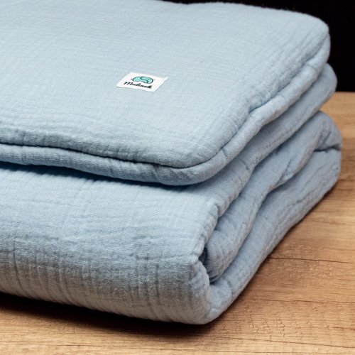 Pościel muślinowa 75x100 z wypełnieniem baby blue