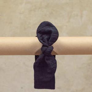 Opaska dla dziewczynki muślinowa | 3-9 mc | czarny