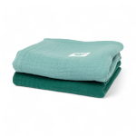 Pieluszki muślinowe 2 pack GOTS | 2 szt | 50x50 cm | eukaliptus - butelkowa zieleń