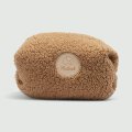 kosmetyczka miękka baranek pluszowa teddy sherpa prostokatna 19x14x14 mokka