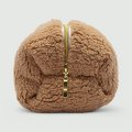 kosmetyczka sherpa praktyczna do torebki kolor mokka widok zamka
