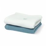 Muślinowe pieluszki GOTS 50x50cm biała - jeans