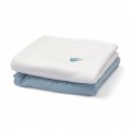 Pieluszki muślinowe 2 pack GOTS 50x50 biała - baby blue