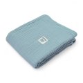 Letnia kołderka dla dziecka z muślinu | kocyk | 60x75 cm | baby blue (błękitny)