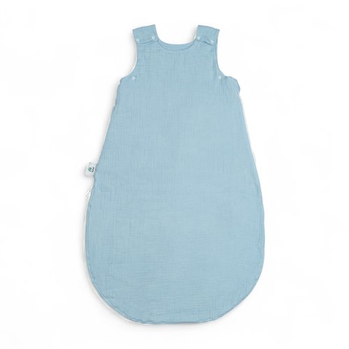 Śpiworek niemowlęcy letni muślinowy | 0-12 mc | 1.0 TOG | błękitny baby blue