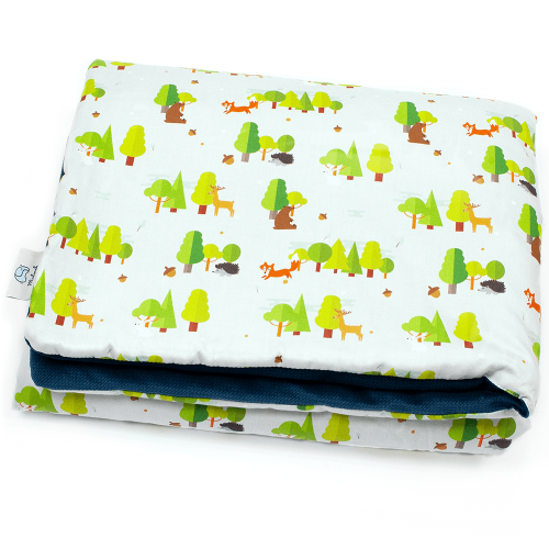 Kocyk dla średniaka Forest Friends 75 x 100 granatowy Velvet