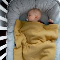 komplet pościeli muślinowej 60x70 z bawełny organicznej ochra