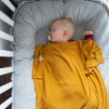 kocyk bambusowy dziany kolor musztardowy